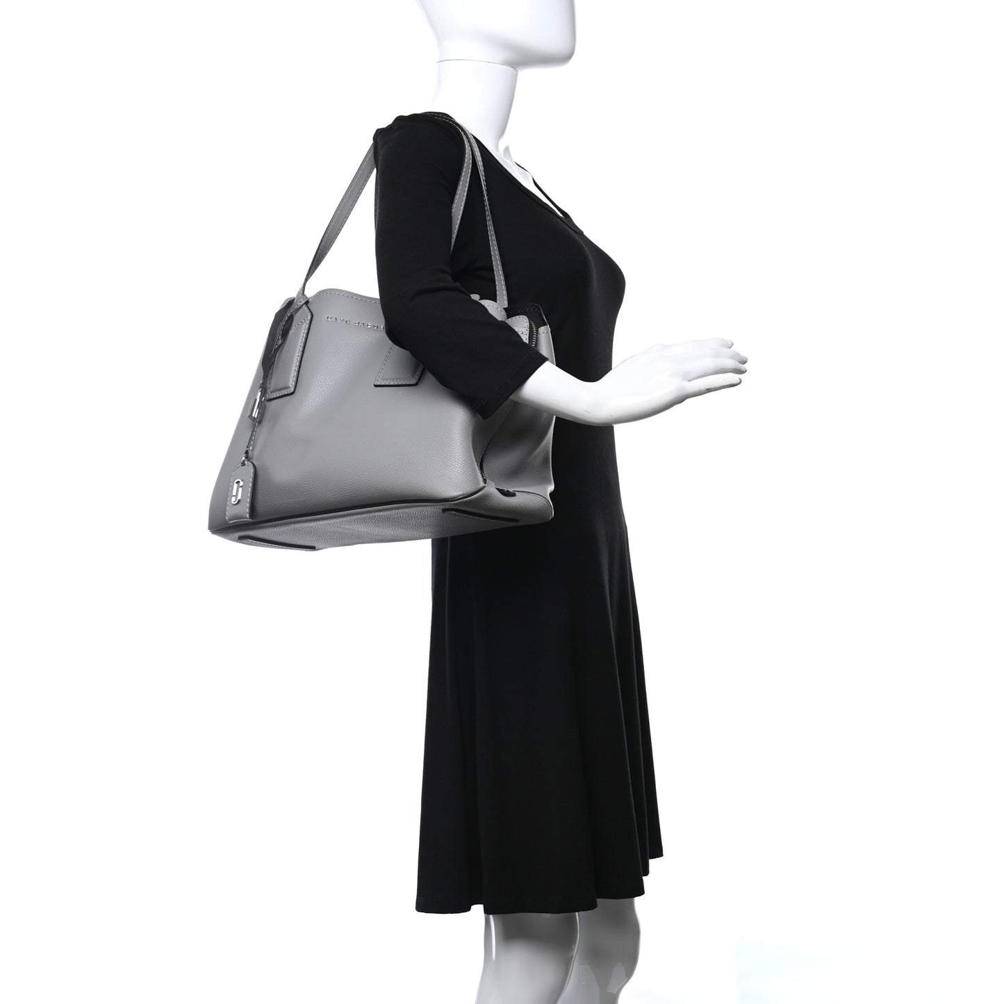 Pebbled Calfskin Editor Shopping Tote Grey