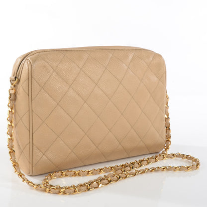 Chanel Caviar Quilted Shoulder Bag Beige 3 of 8