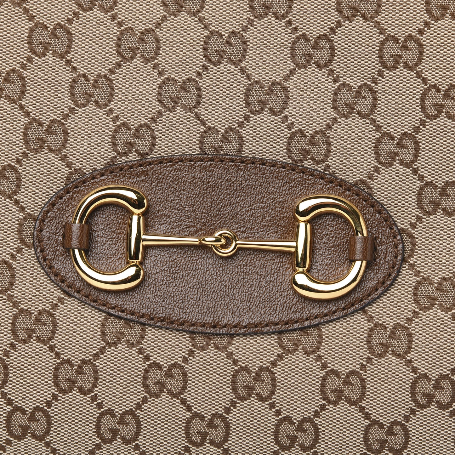 Monogram Horsebit 1955 Tote Bag Beige Brown Sugar