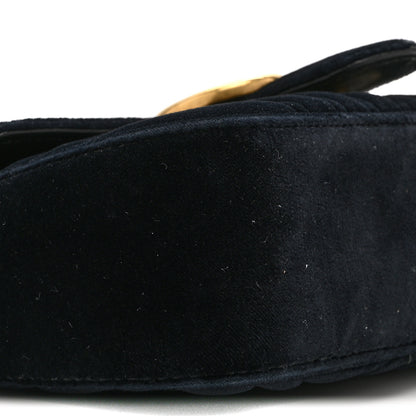 Gucci Velvet Matelasse Mini GG Marmont Shoulder Bag Black 10 of 11