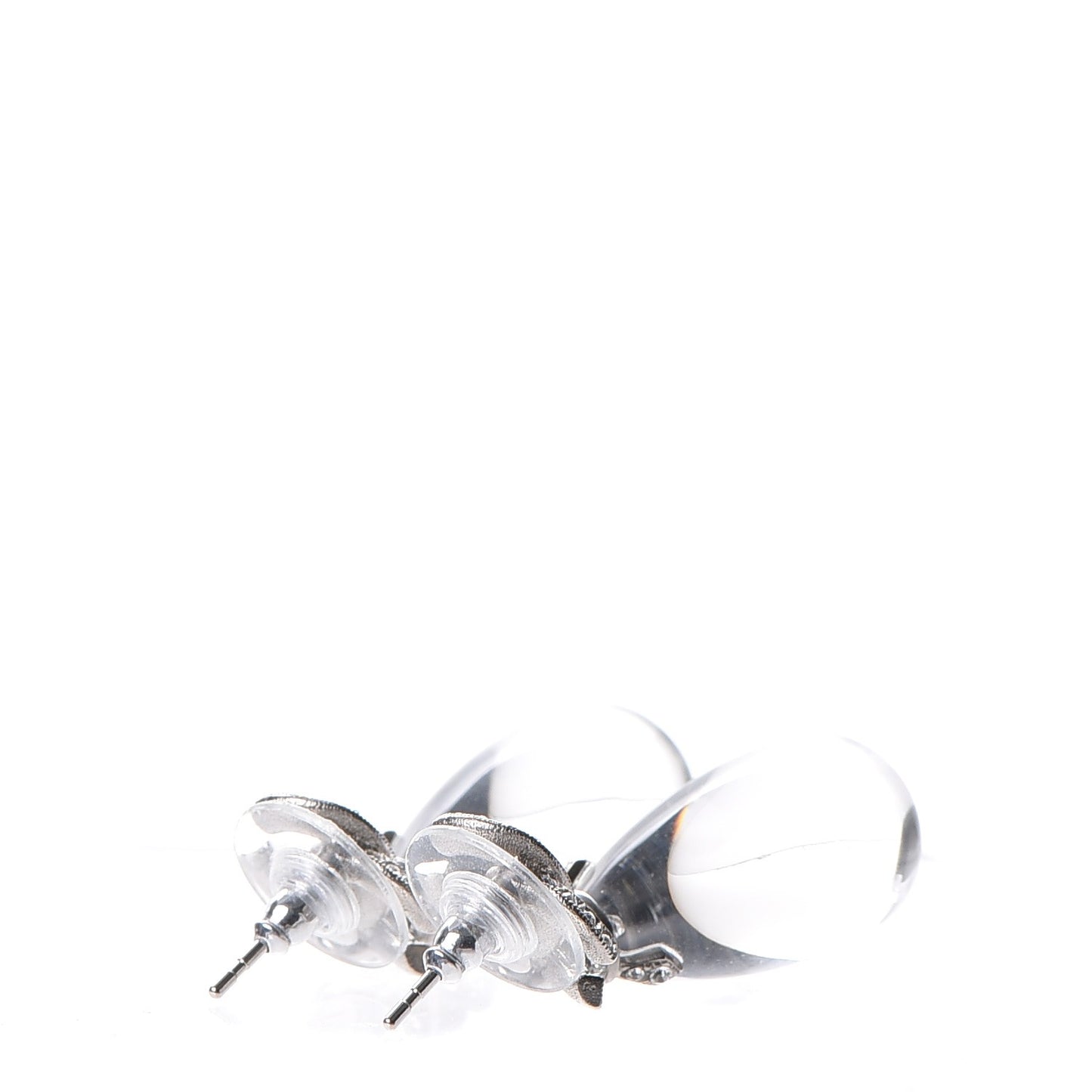 Ruthenium Crystal CC Drop Earrings Silver