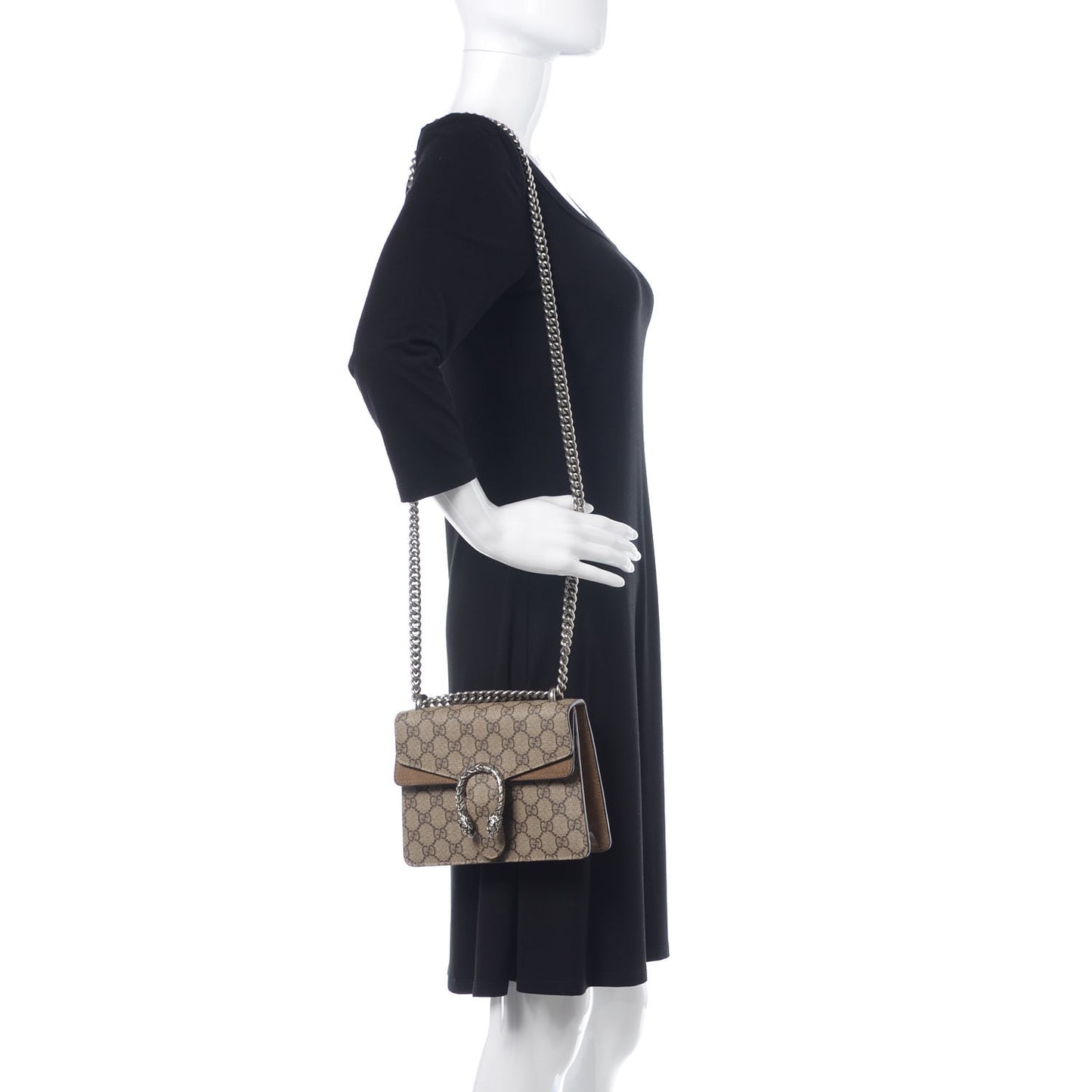 GG Supreme Monogram Mini Dionysus Shoulder Bag Taupe