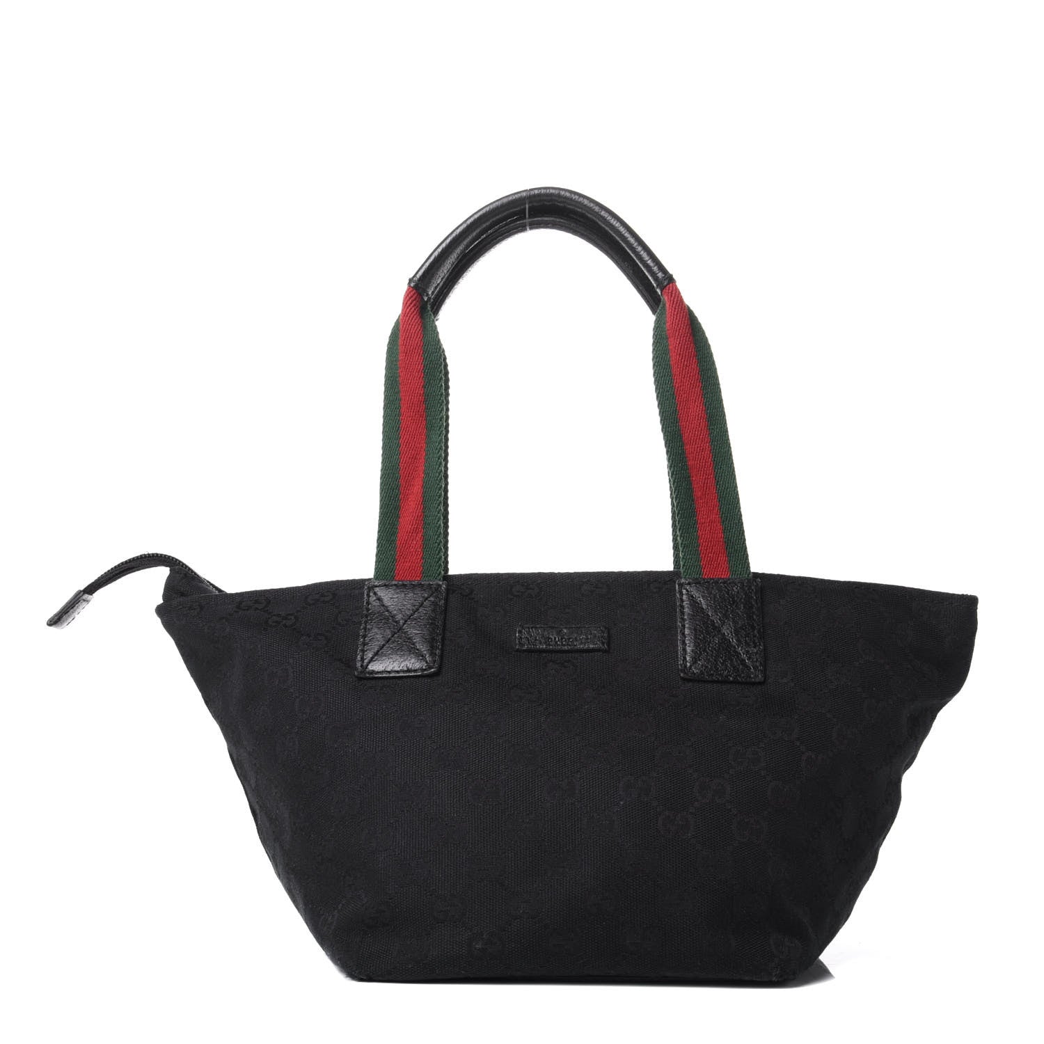 Gucci GG Monogram Small Web Handle Bucket Tote Black 1 of 10