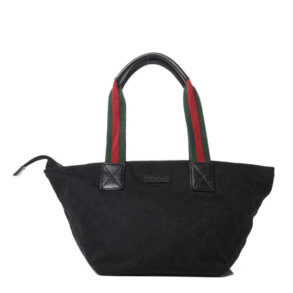 Gucci GG Monogram Small Web Handle Bucket Tote Black 1 of 10