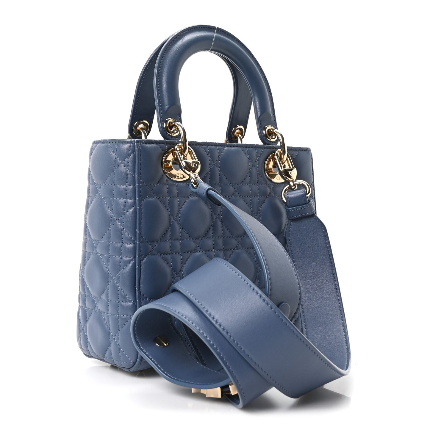 Lambskin Cannage Small My ABCDior Lady Dior Denim Blue
