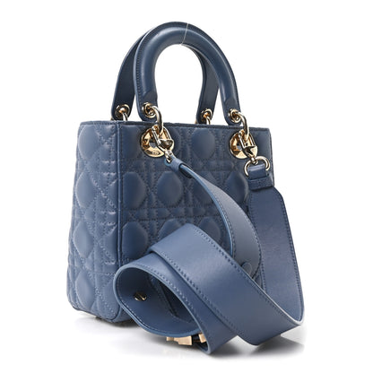 Christian Dior Lambskin Cannage Small My ABCDior Lady Dior Denim Blue 3 of 10