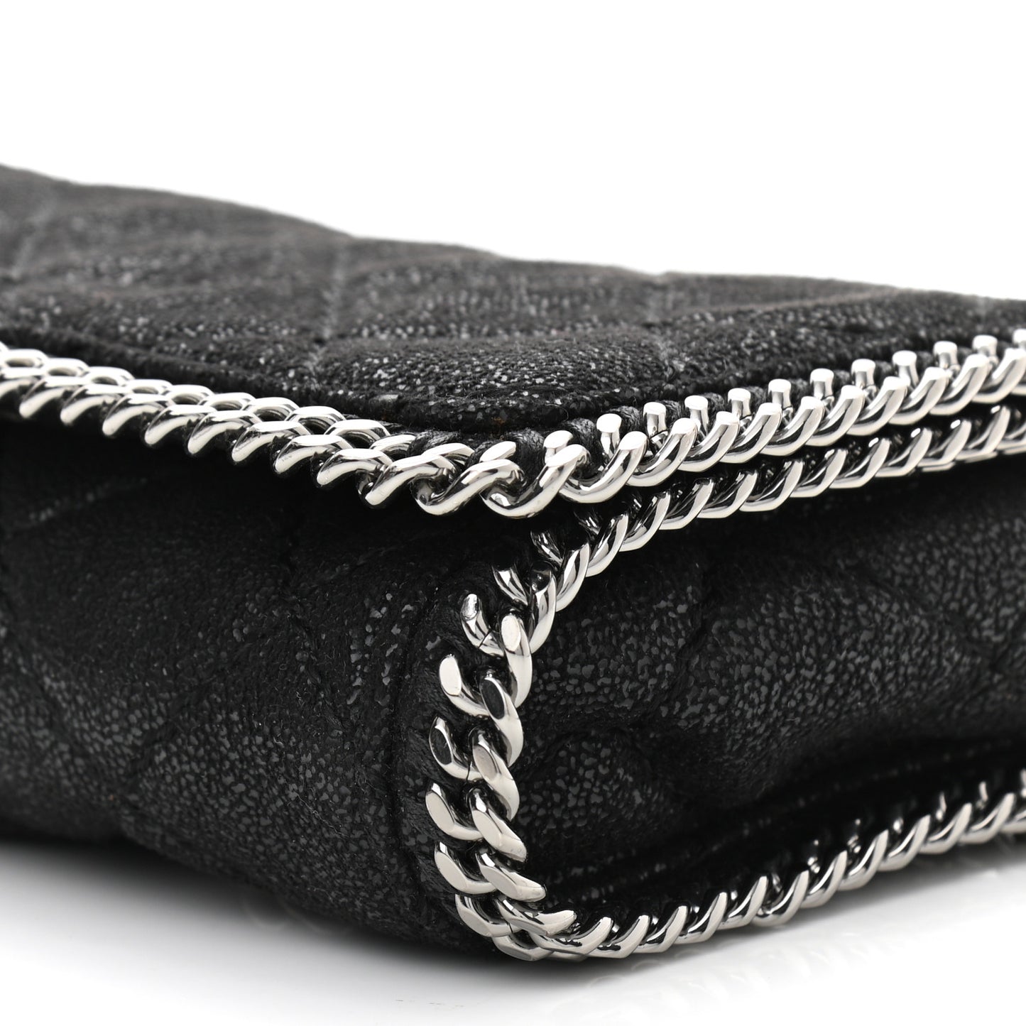 Shaggy Deer Quilted Falabella Crossbody Bag Black