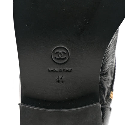 Chanel Calfskin Lace Up Combat Boots 41 Black 8 of 11