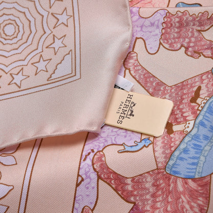 Hermes Silk Early America Scarf 90 Rose Pale Blue Jean Glycine 7 of 7