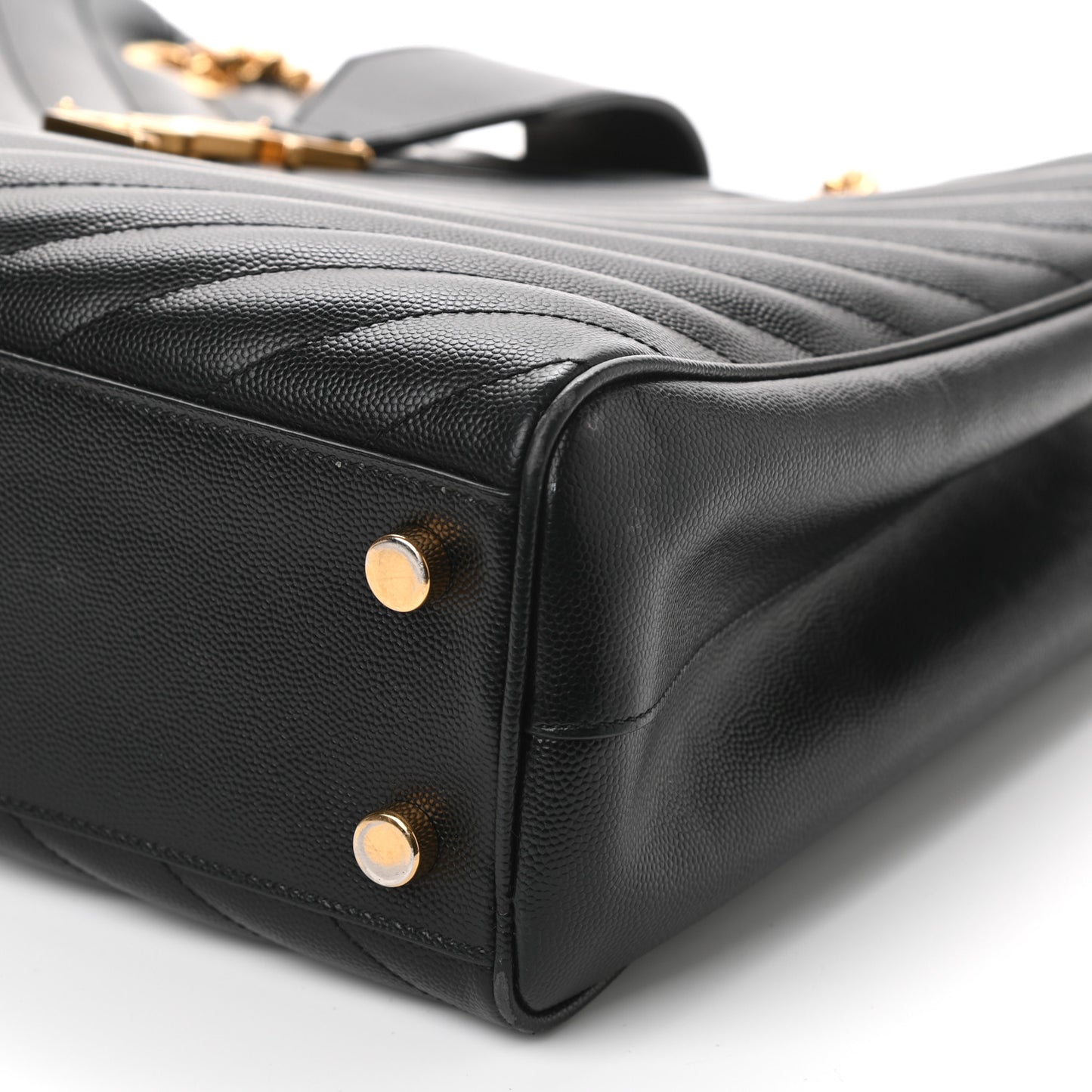Grain De Poudre Matelasse Chevron Monogram Shopping Bag Black