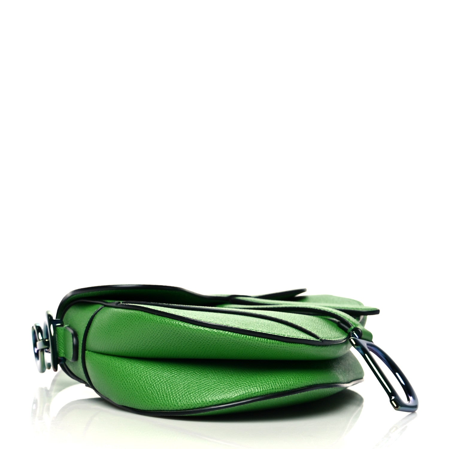 Christian Dior Grained Calfskin Saddle Bag Green 3 of 9