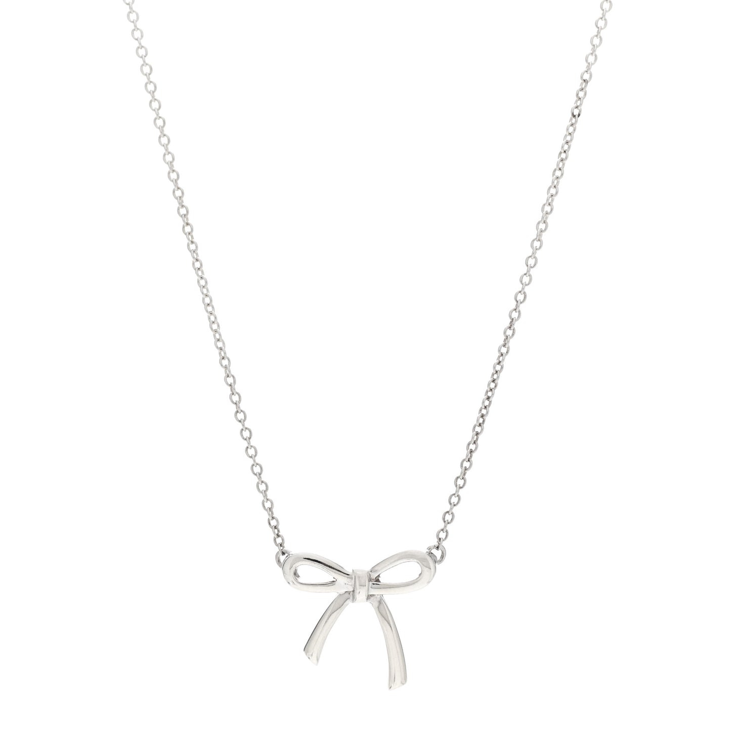 Sterling Silver Small Bow Pendant Necklace