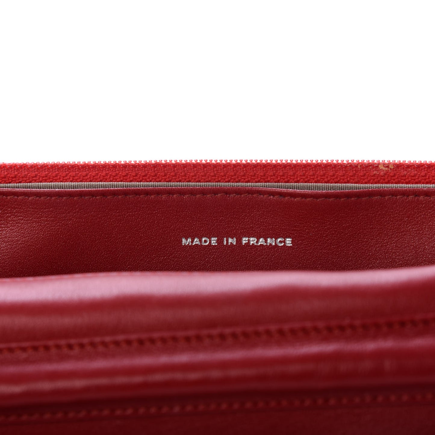 Patent Quilted Brilliant Wallet On Chain WOC Red
