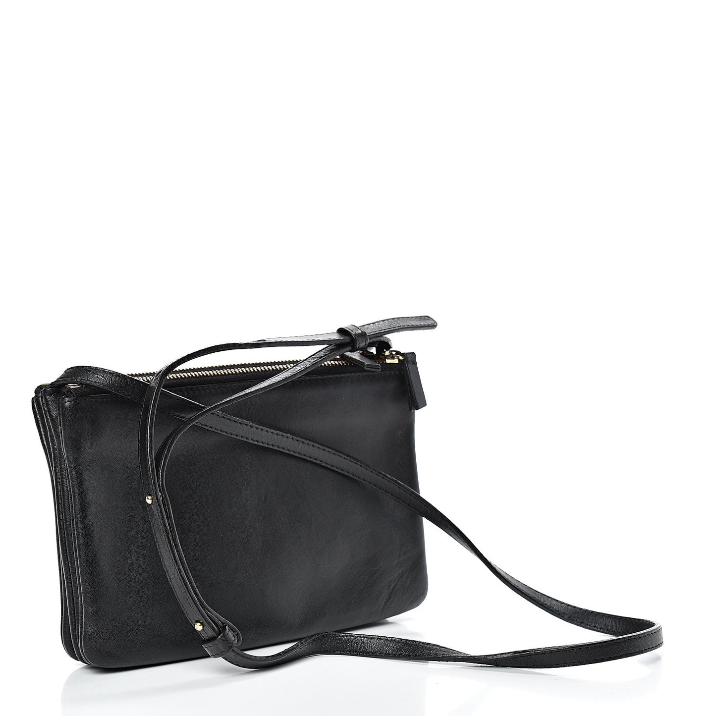 Lambskin Small Trio Crossbody Bag Black
