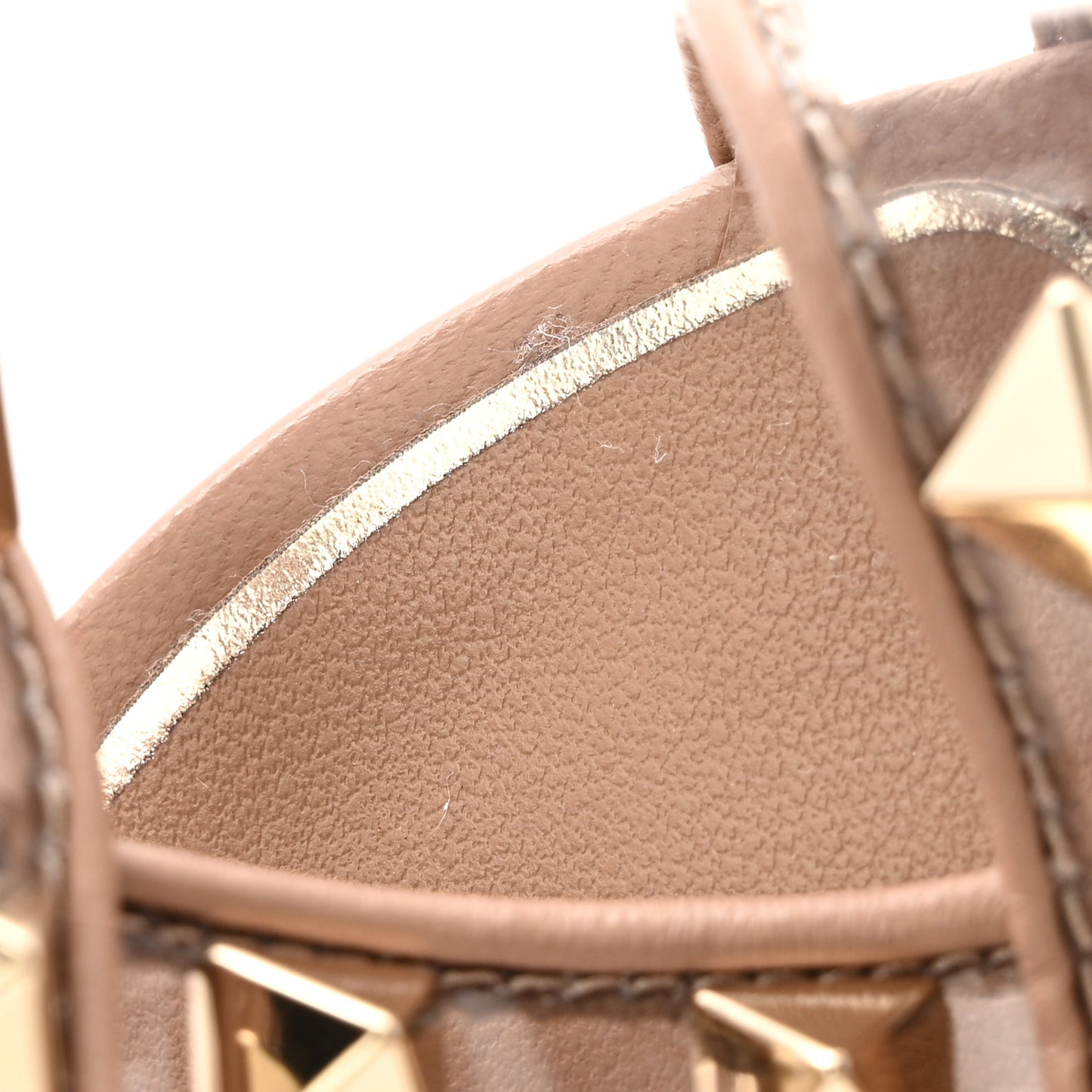 Nappa Rockstud PVC 60mm Caged Slide Sandals 38 Poudre