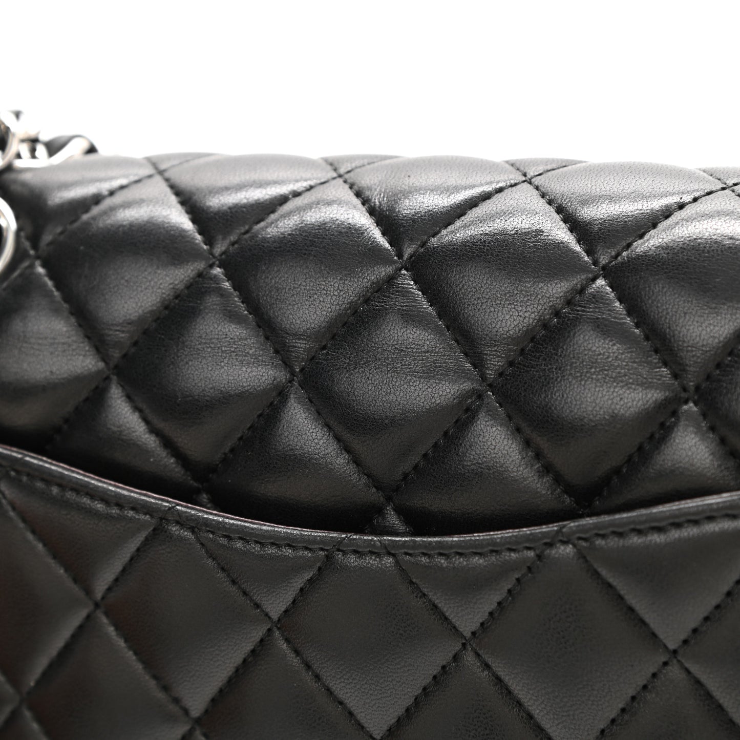 Lambskin Quilted Small Double Flap Black