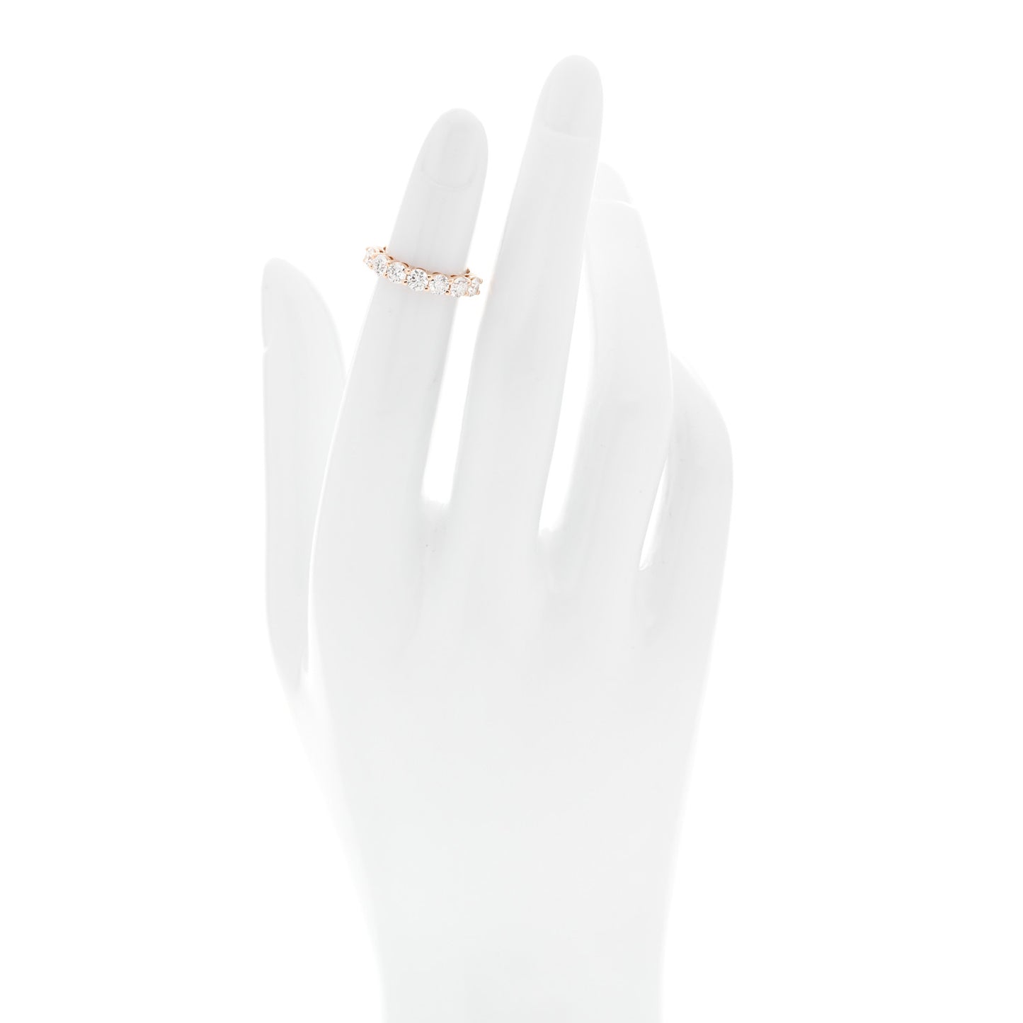 18K Rose Gold Diamond 3.5mm Forever Half Circle Band Ring 43 2.75