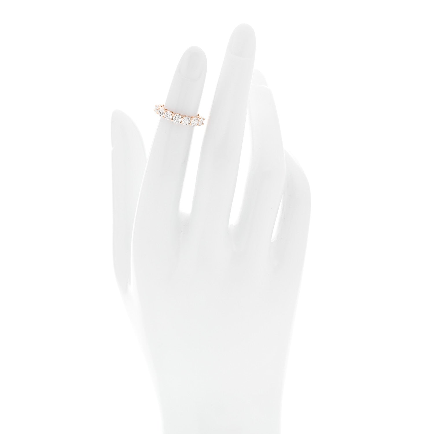 Tiffany 18K Rose Gold Diamond 3.5mm Forever Half Circle Band Ring 43 2.75 2 of 5