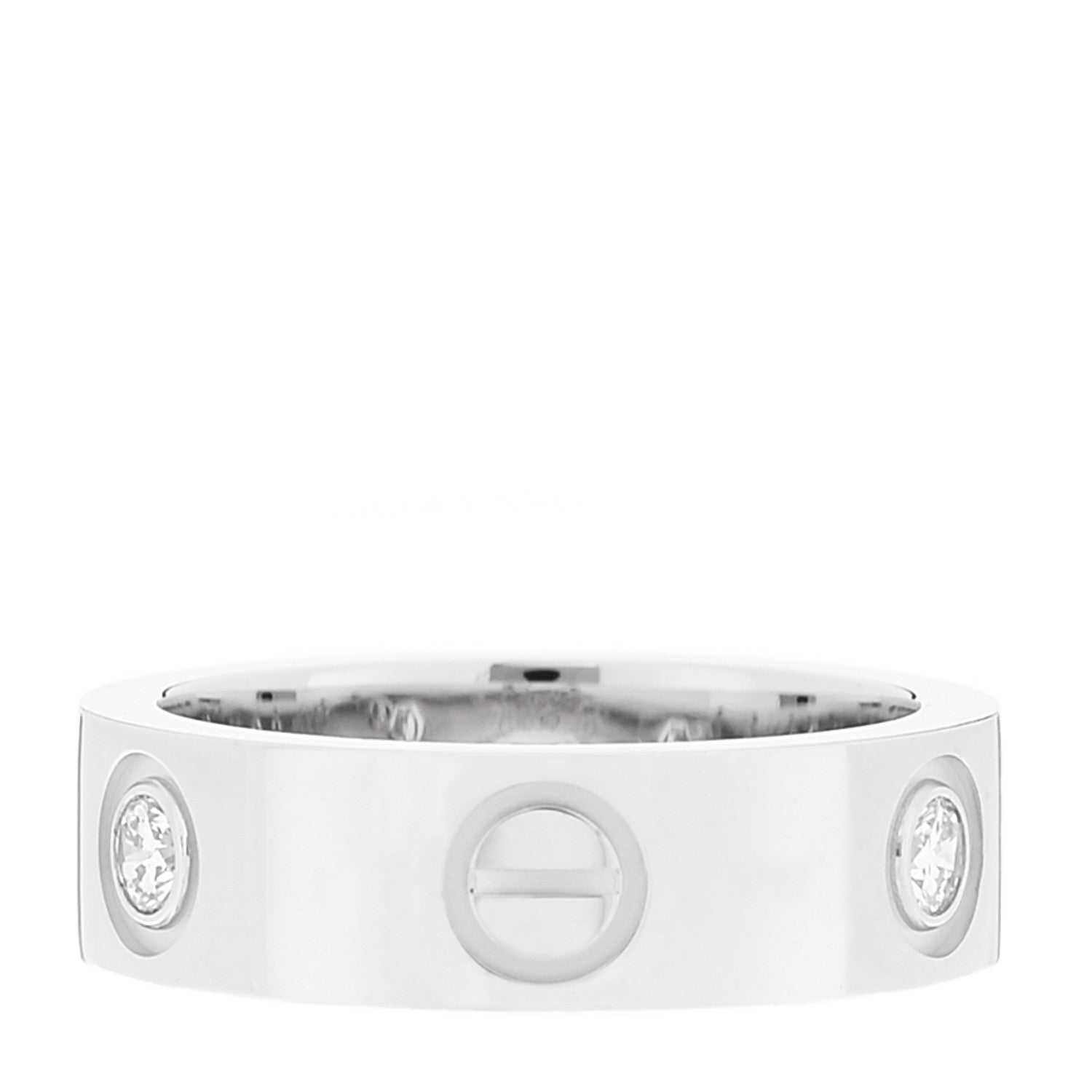 Cartier 18K White Gold 3 Diamond 5.5mm LOVE Ring 49 5 3 of 4