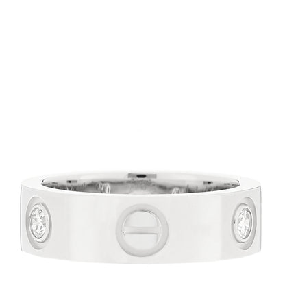 Cartier 18K White Gold 3 Diamond 5.5mm LOVE Ring 49 5 3 of 4