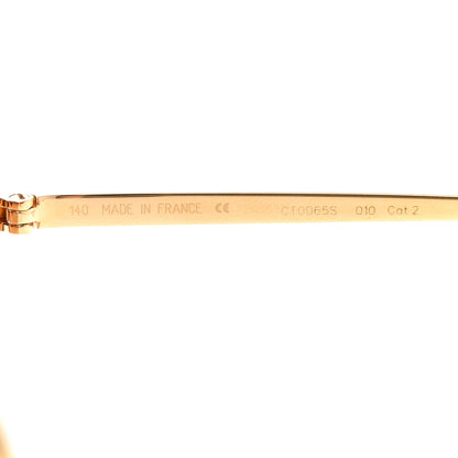Cartier Santos de Cartier Aviator Sunglasses CT0065S Gold 6 of 7
