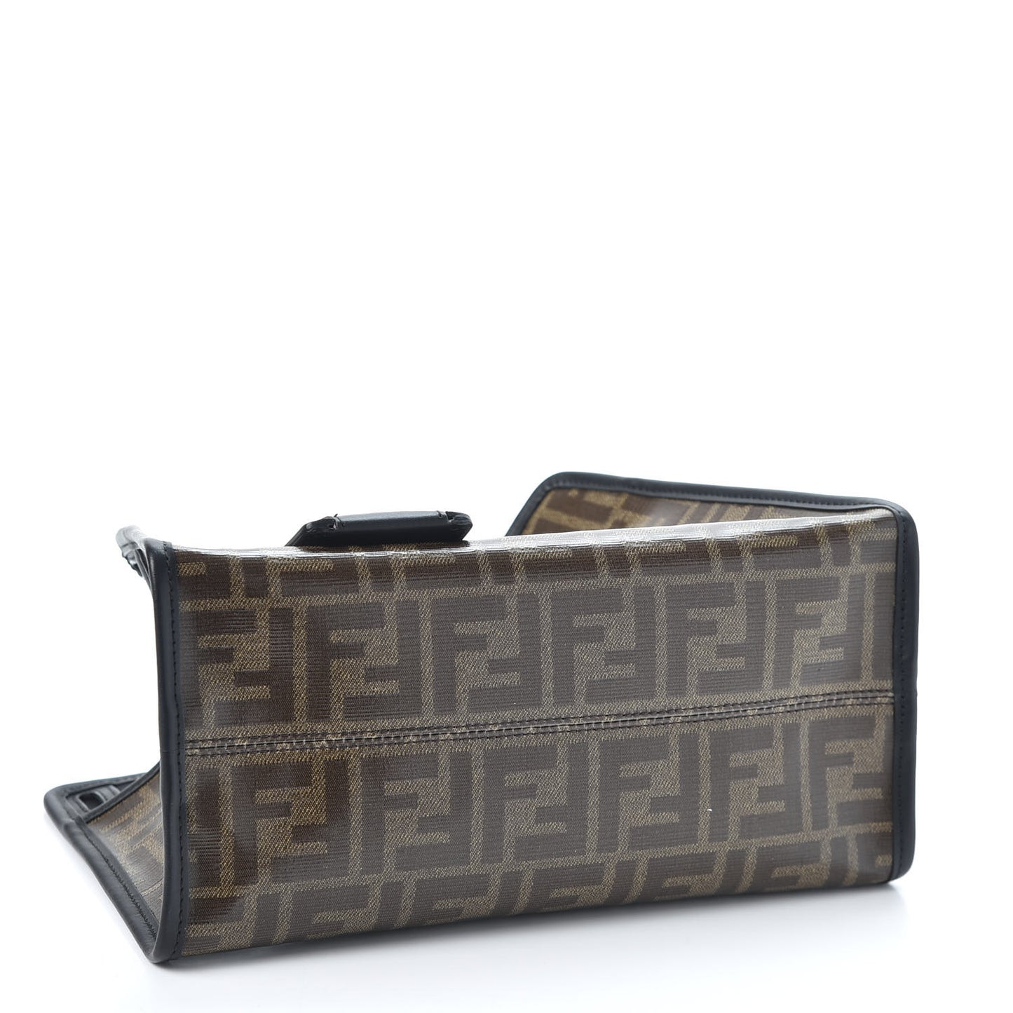 Glazed Fabric Vitello Century FF 1974 Stamp Patch Mini Peekaboo Defender Cover Mogano Panna Black
