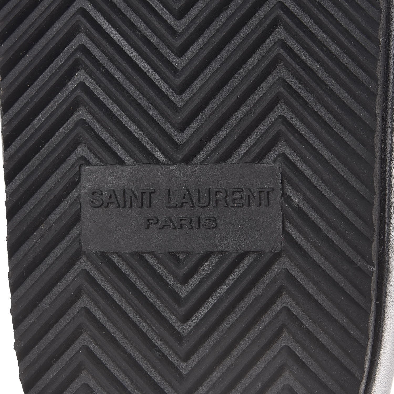Saint Laurent Lambskin Joan 05 Slide Sandals 37.5 Powder Black 8 of 13