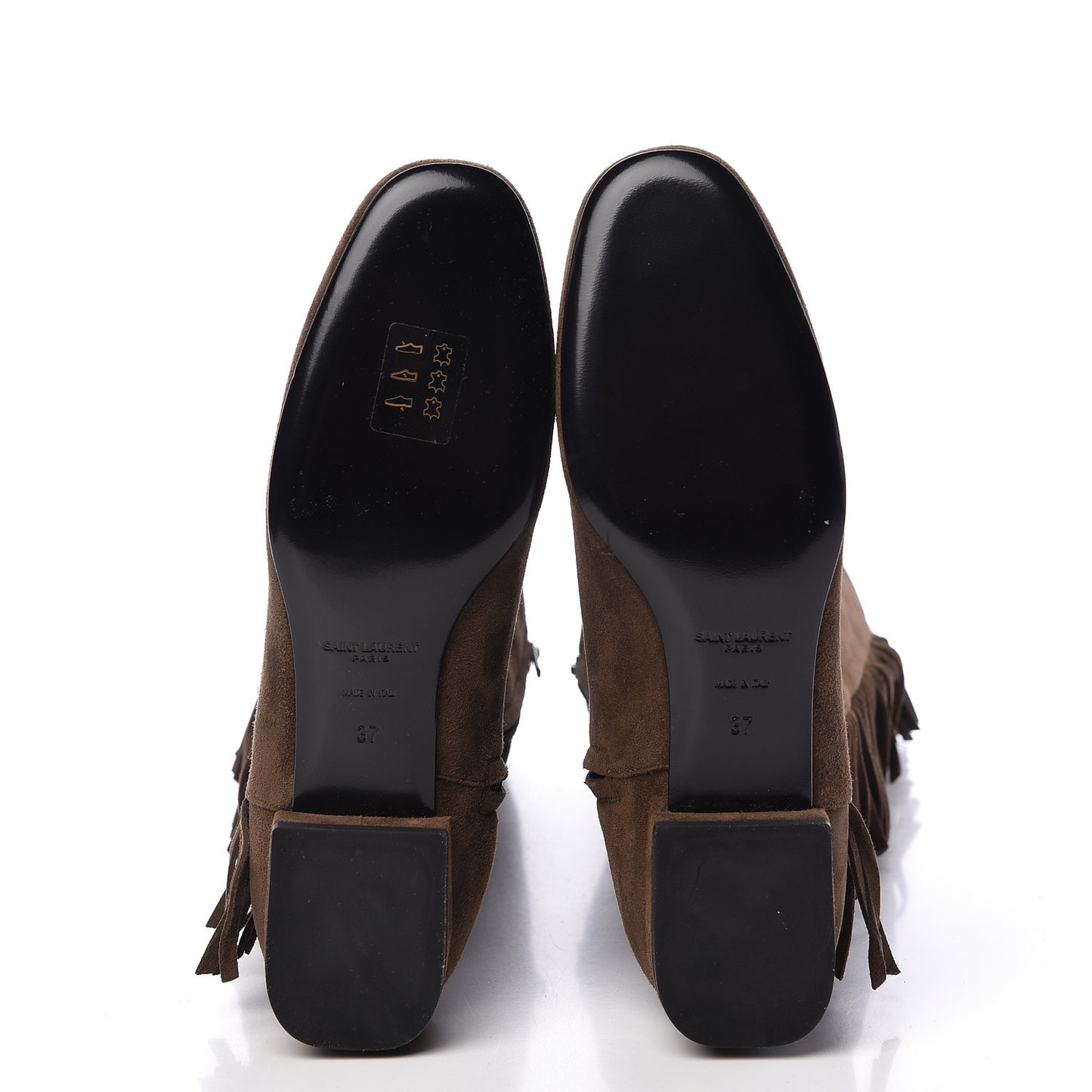 Suede Goatskin BB 20 Over The Knee Fringed Boots 37 Coffee Brown