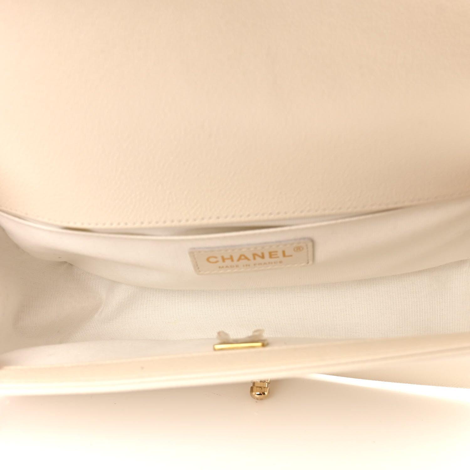 Chanel Caviar Chevron Quilted Medium Boy Flap White 5 of 17
