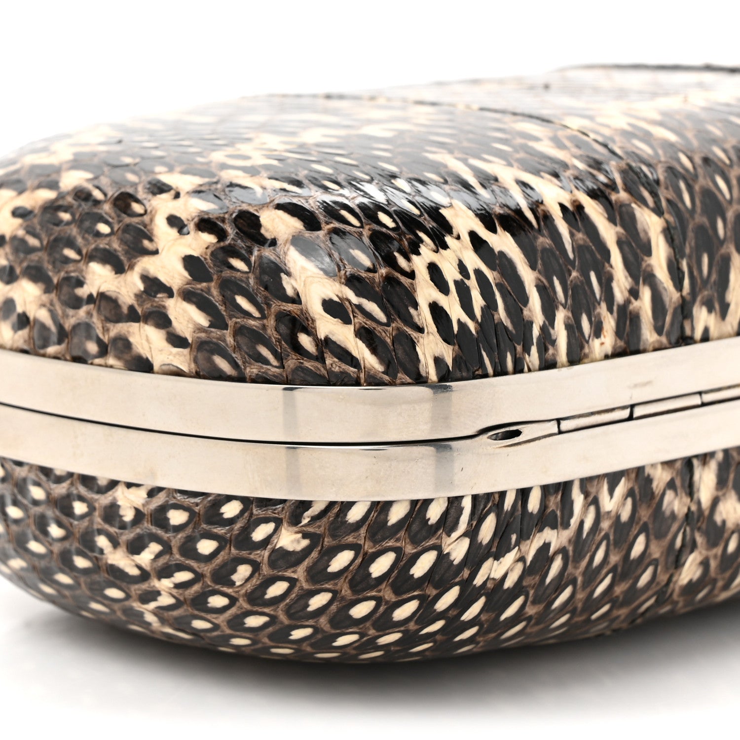 Alexander McQueen Snakeskin Skull Box Clutch Brown 9 of 10