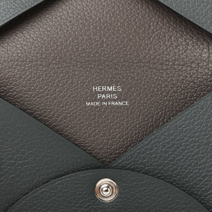 Hermes Evercolor Calvi Verso Card Case Bleu Orage Etain 6 of 7
