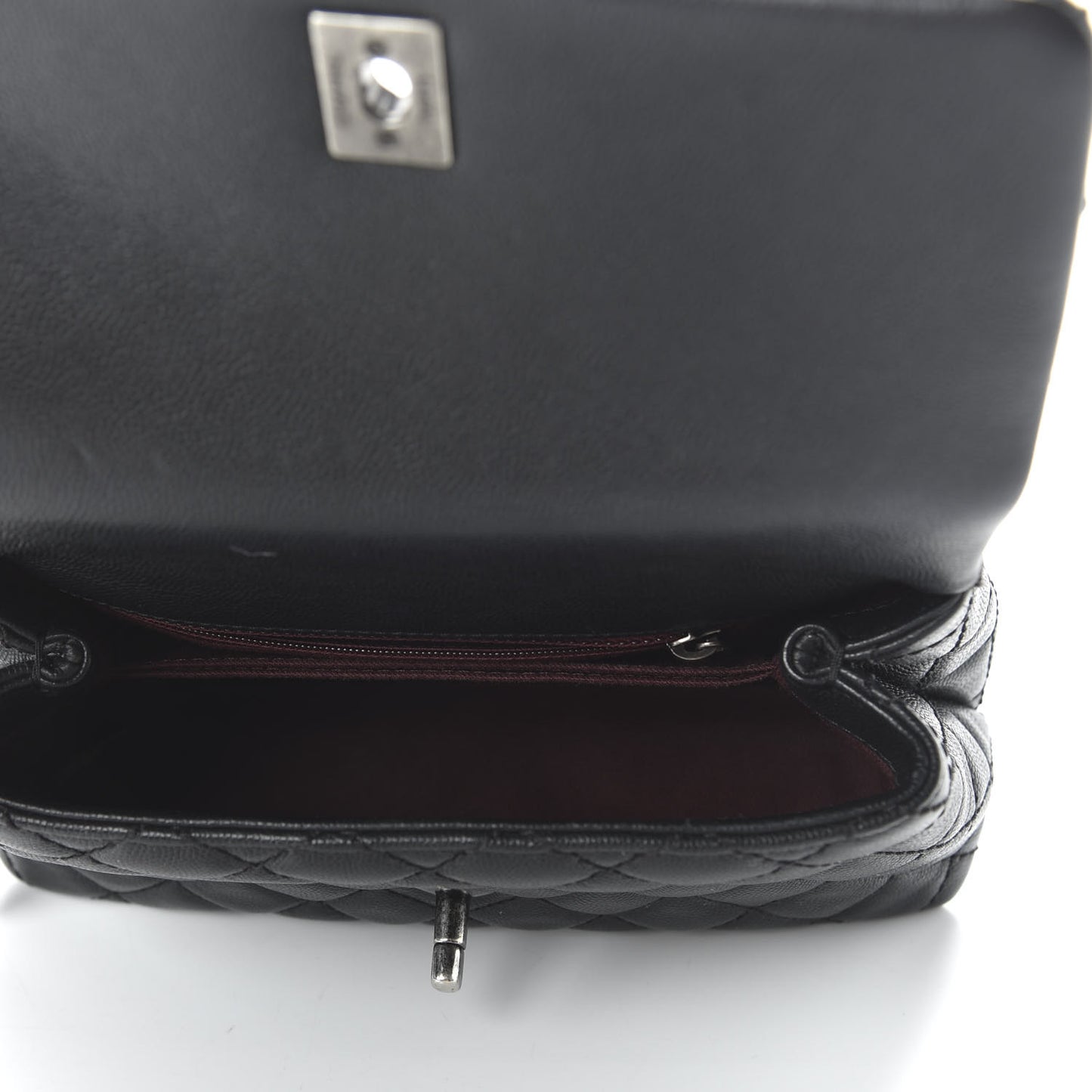 Caviar Quilted Mini Coco Handle Flap Black