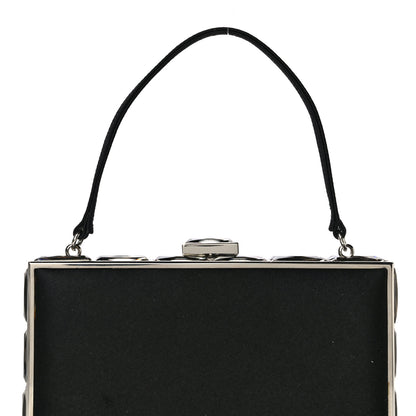 Judith Leiber Crystal Trim Satin Evening Bag Clutch Black 6 of 10
