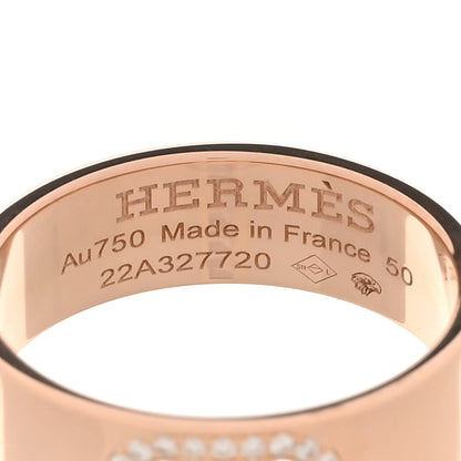 Hermes 18K Rose Gold Diamond PM H D'Ancre Ring 50 5.5 4 of 4