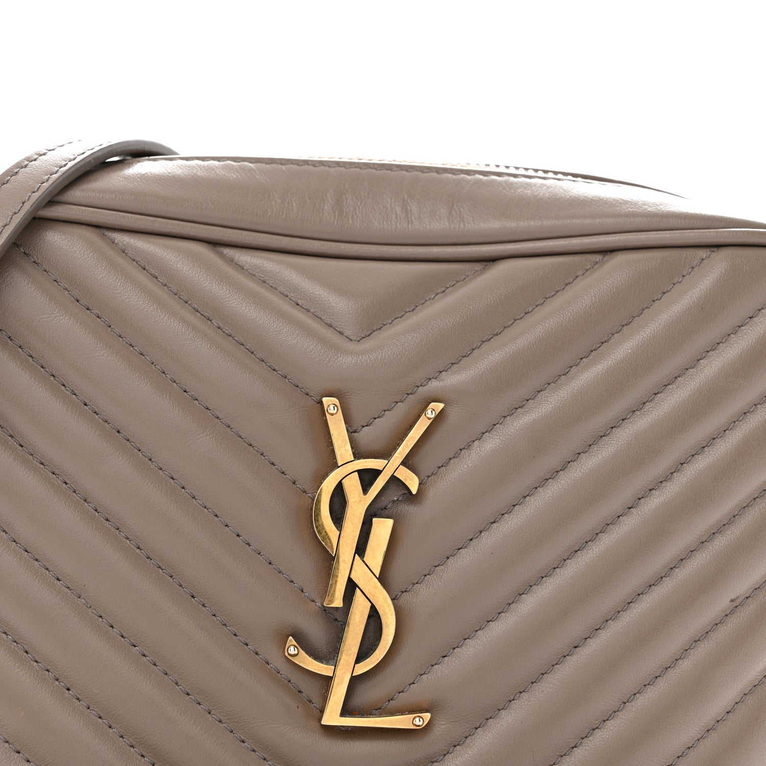 Saint Laurent Calfskin Matelasse Monogram Lou Camera Bag Taupe 8 of 15