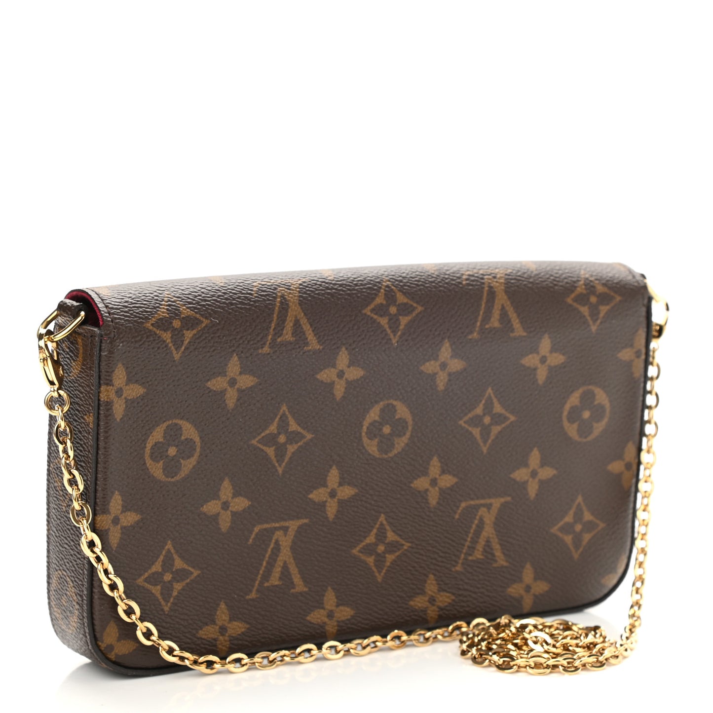 Monogram Pochette Felicie Chain Wallet Fuchsia