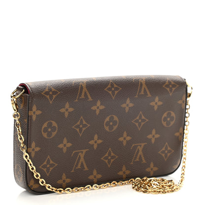 Louis Vuitton Monogram Pochette Felicie Chain Wallet Fuchsia 4 of 9