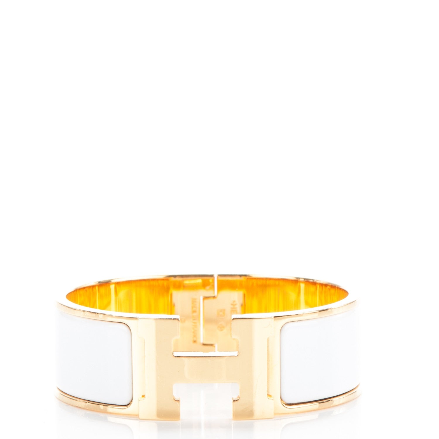 Hermes Enamel Wide Clic Clac H Bracelet PM White 1 of 6