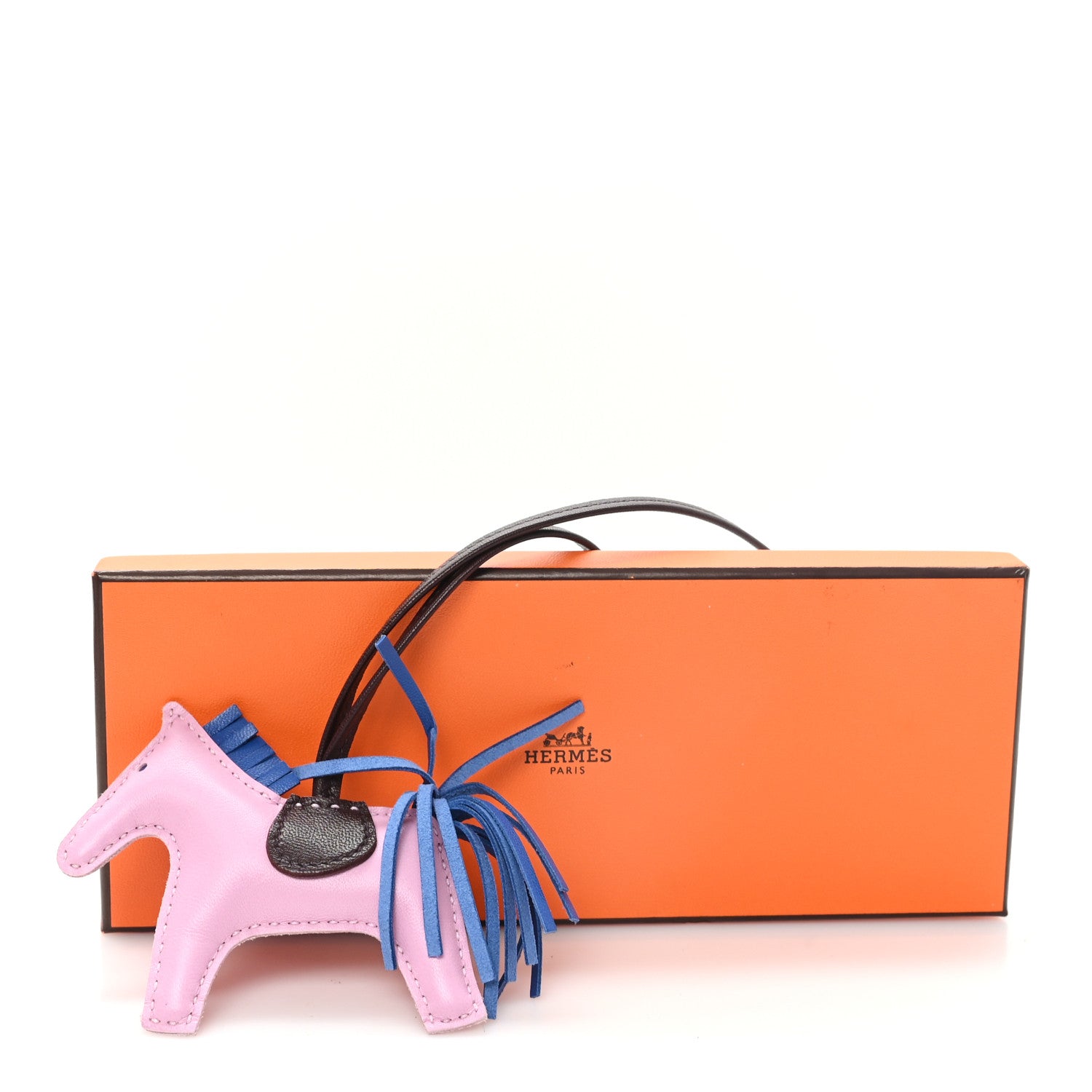 Hermes Milo Lambskin Grigri Rodeo Horse Bag Charm PM Mauve Sylvestre Bleu France Rouge Sellier 4 of 4