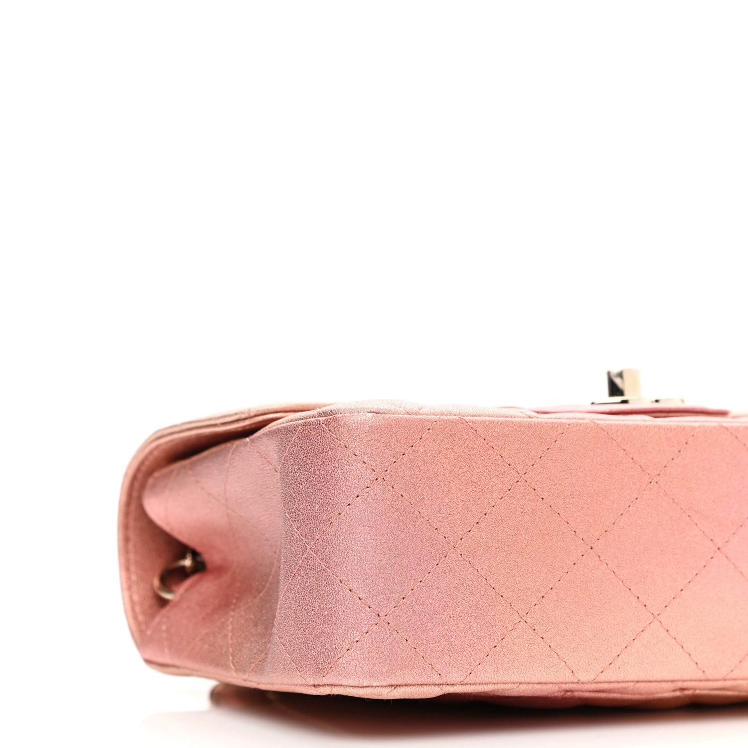 Chanel Metallic Lambskin Quilted Ombre Mini Rectangular Flap Pink 9 of 12