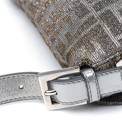 Fendi Metallic Lurex Zucca Vitello Baguette Oro Argento 11 of 11