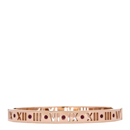 Tiffany 18K Rose Gold Ruby Atlas Pierced Hinged Bangle Bracelet 1 of 4