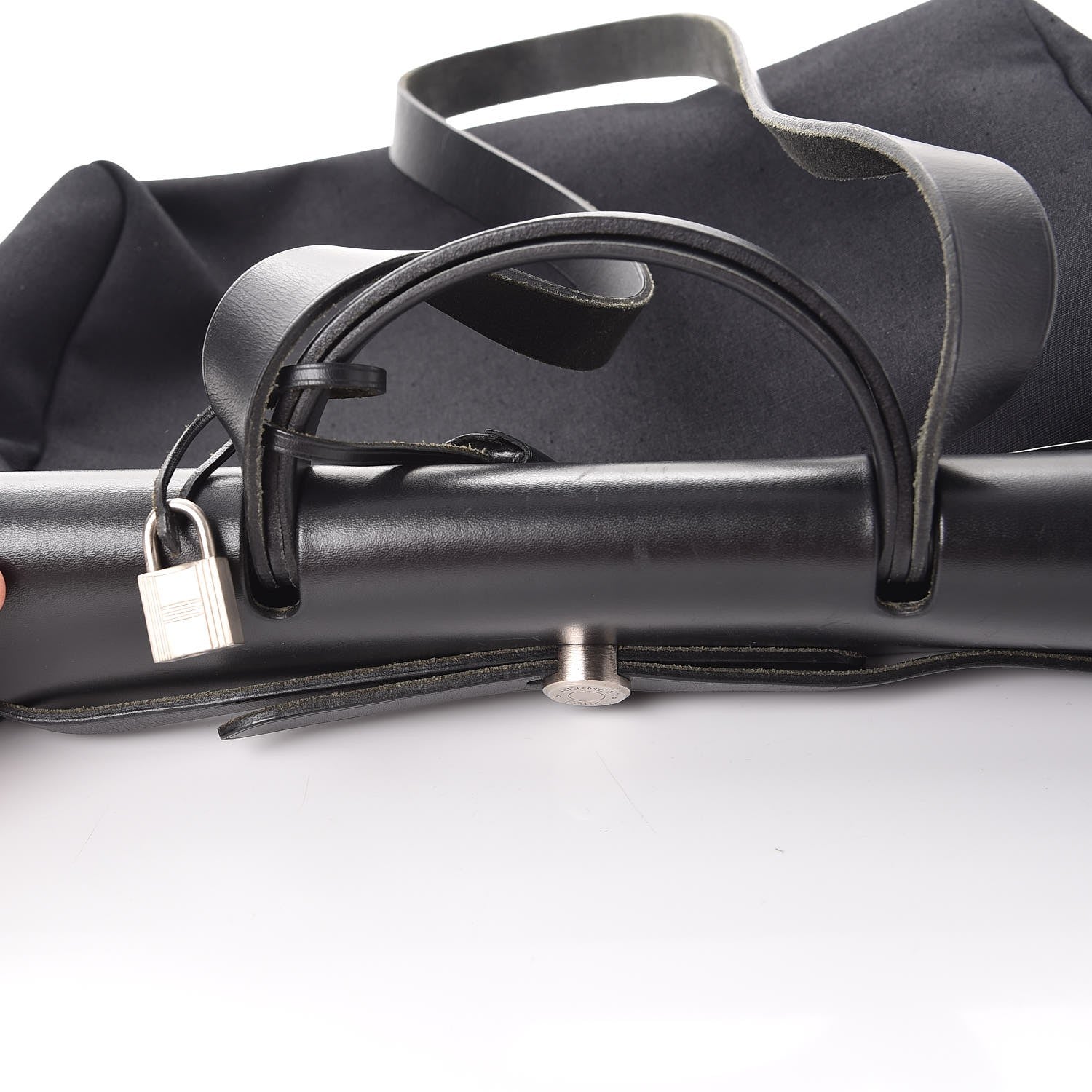 Hermes Toile Vache Calfskin Herbag 39 MM Black 16 of 22