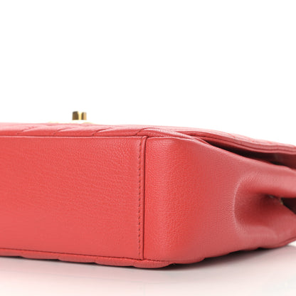 Chanel Shiny Goatskin Diagonal Quilted Small Flap Red 10 of 10