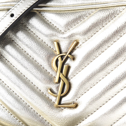 Saint Laurent Metallic Calfskin Matelasse Monogram Lou Belt Bag Platino 9 of 10