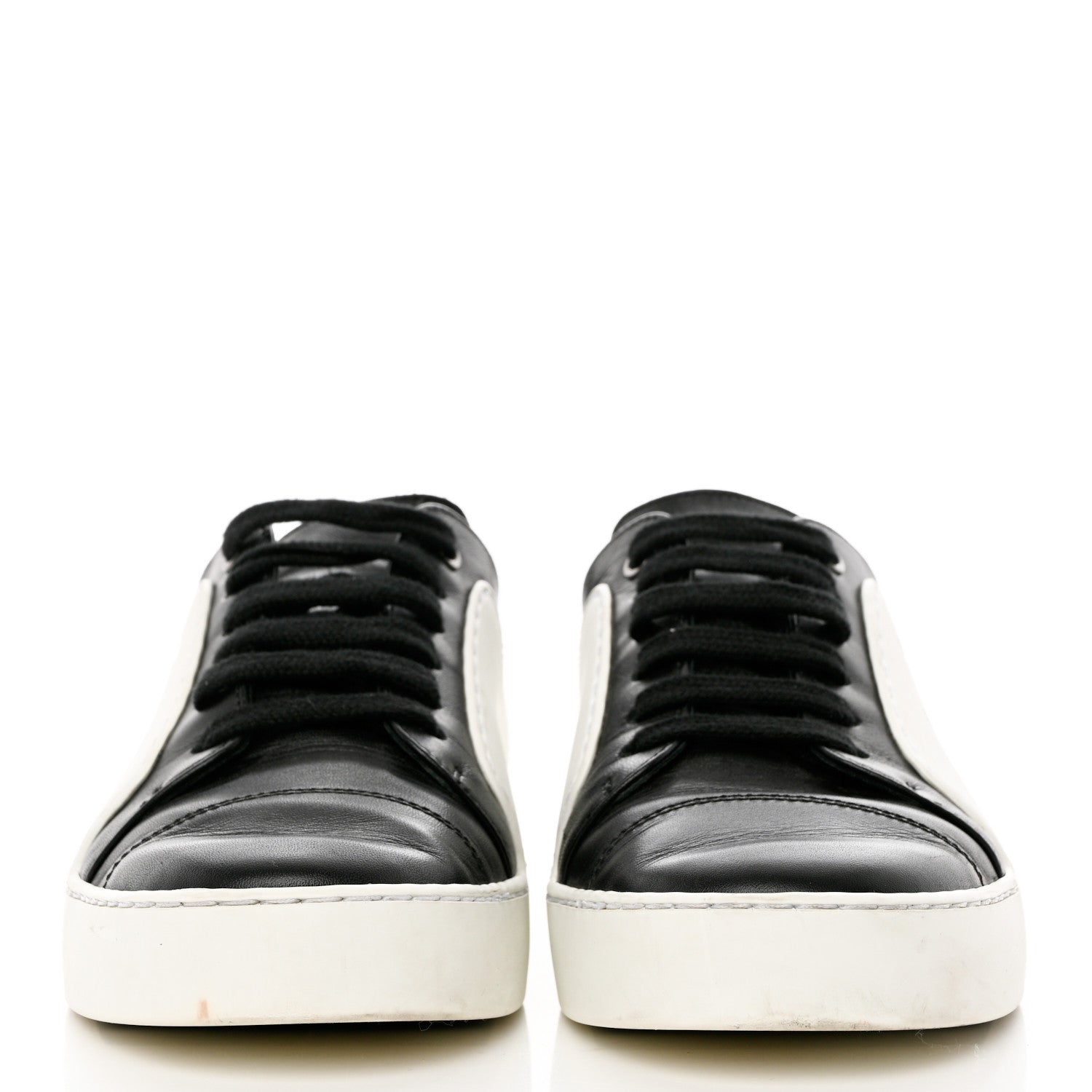 Chanel Calfskin Womens CC Sneakers 36 Black White 2 of 12
