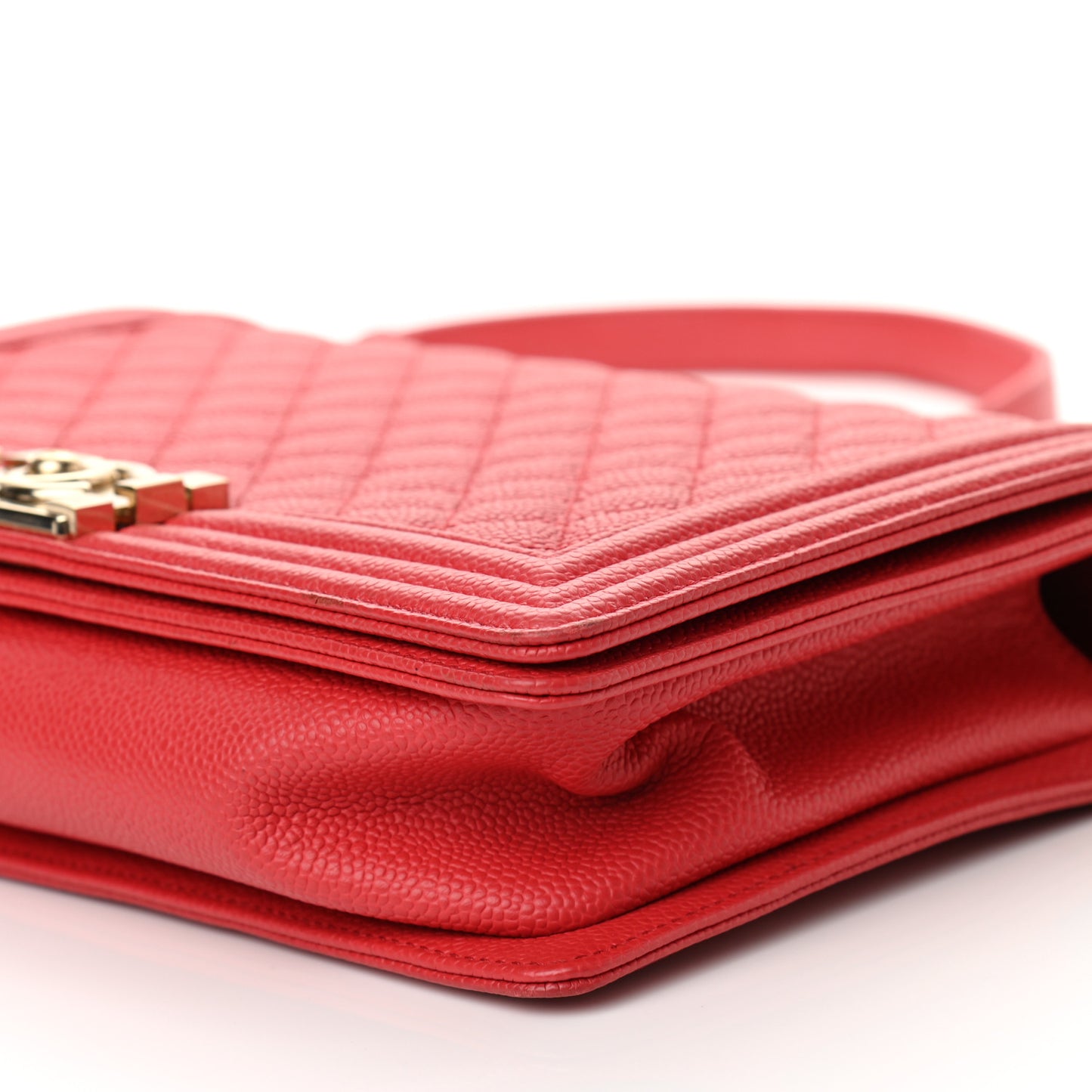 Caviar Quilted New Medium Boy Flap Dark Red