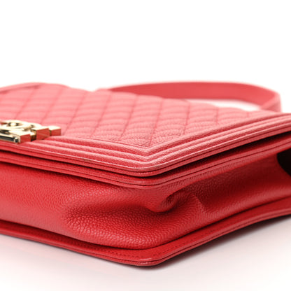 Chanel Caviar Quilted New Medium Boy Flap Dark Red 9 of 10