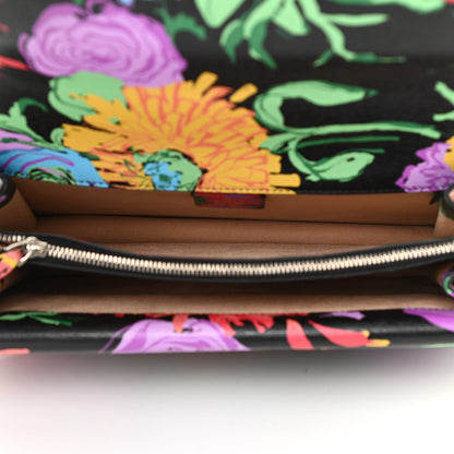 Gucci X KEN SCOTT New Shangai Calfskin Jenny Floral Print Small Dionysus Shoulder Bag Black Pink 6 of 10
