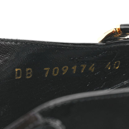 Saint Laurent Patent Bade Slingback Pumps 40 Black 8 of 8